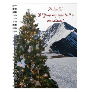 Espiral Caderno Montanhas da Árvore de Natal Salmo 121