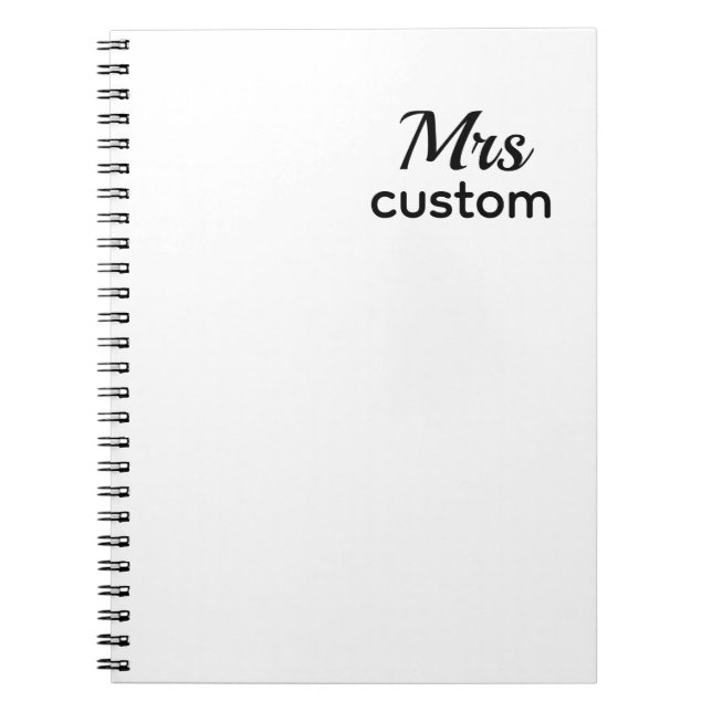 Espiral Caderno Mrs. Custom – Nome Personalizado (Frente)
