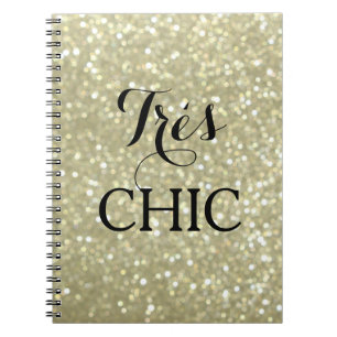 Espiral Caderno Muito Chic Dourado Brilhante