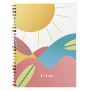 Espiral Caderno Nome Sol Surfando Legal