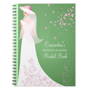 Espiral Caderno nupcial personalizado do planejador do