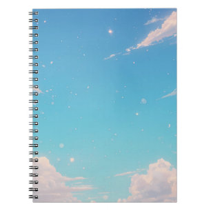 Espiral Caderno Nuvem Suave, Diário Céu Pastel, Céu Azul