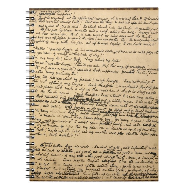 Espiral Caderno original do manuscrito da canção de natal (Frente)