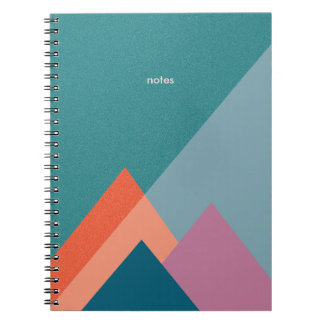 Espiral Caderno ou Diário da Montanha Turquesa Pastel