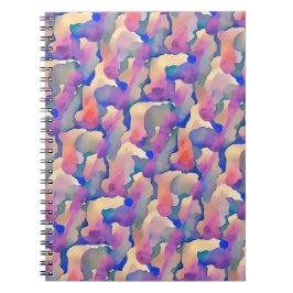 Espiral Caderno - Padrão Aquarela Multicolorido