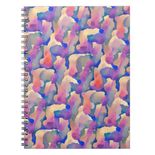 Espiral Caderno - Padrão Aquarela Multicolorido