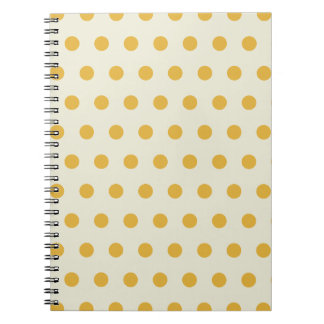 Espiral Caderno Padrão Pontos Amarelo Doce
