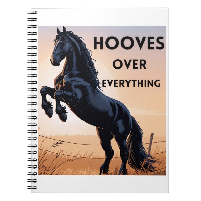 Espiral Caderno para Amantes de Cavalos - Cascos Acima de  (Frente)