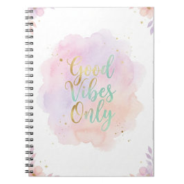 Espiral Caderno Pastel Estética Apenas Vibrações Positivas