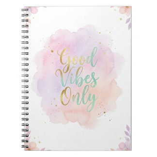 Espiral Caderno Pastel Estética Apenas Vibrações Positivas