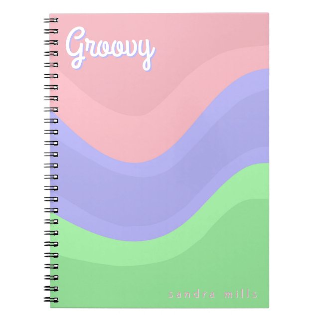 Espiral Caderno Pastel Groovy Personalizado (Frente)