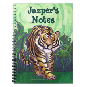 Espiral Caderno personalizado arte do tigre