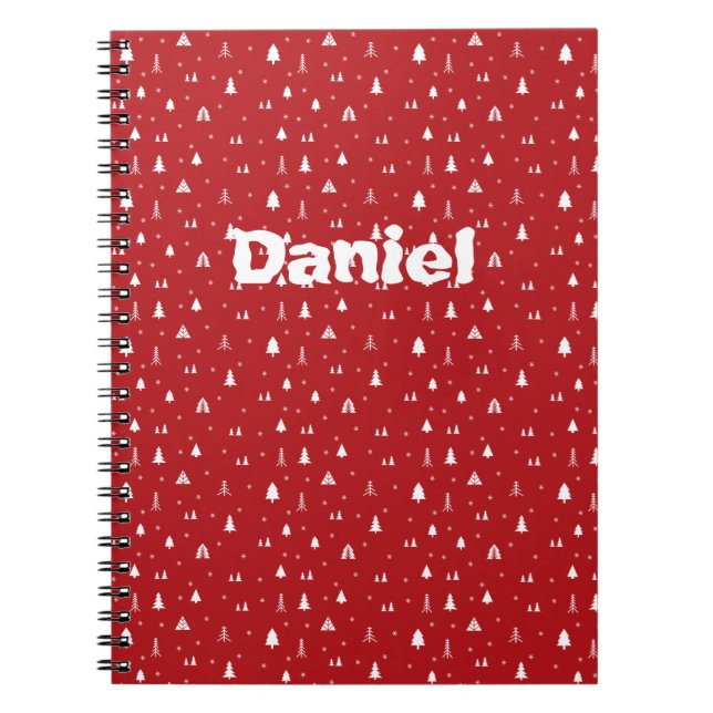 Espiral Caderno Personalizado Árvores e Flocos de Neve (Frente)