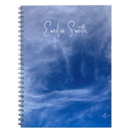 Espiral Caderno Personalizado Azul Celeste Elegante