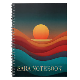Espiral Caderno Personalizado Bauhaus Earthy Sunset Nome