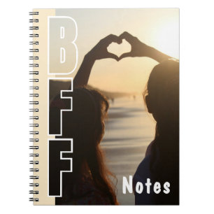 Espiral Caderno Personalizado BFF Foto Ilusão Off-White