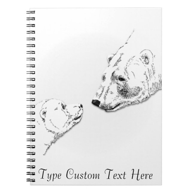 Espiral Caderno personalizado caderno da arte do urso do (Frente)
