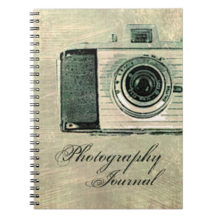 Espiral Caderno personalizado câmera do vintage do Grunge