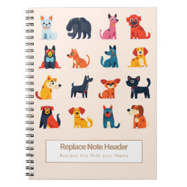 Espiral Caderno Personalizado Colorido Cachorros Fofos