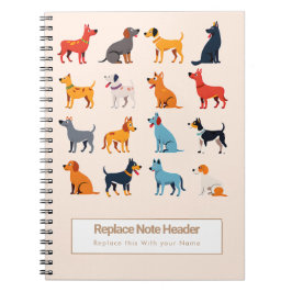 Espiral Caderno Personalizado Colorido Cachorros Fofos
