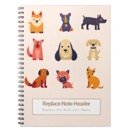 Espiral Caderno Personalizado Colorido Cachorros Fofos