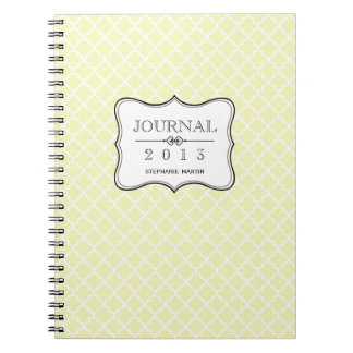 Espiral Caderno personalizado com azulejo marroquino amare