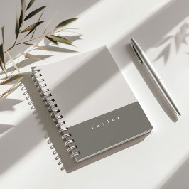 Espiral Caderno Personalizado com Bloco de Cor Cinza