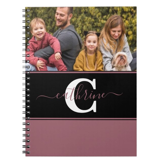 Espiral Caderno personalizado com foto e bloco de cores (Frente)