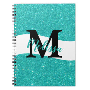 Espiral Caderno personalizado com glitter