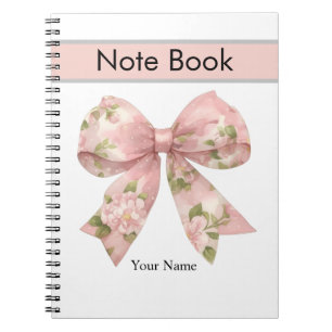Espiral caderno personalizado com laço