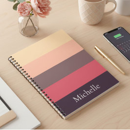 Espiral Caderno Personalizado com Listras de Blocos de Cor
