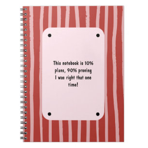 Espiral Caderno Personalizado com Listras Vermelhas e Rosa