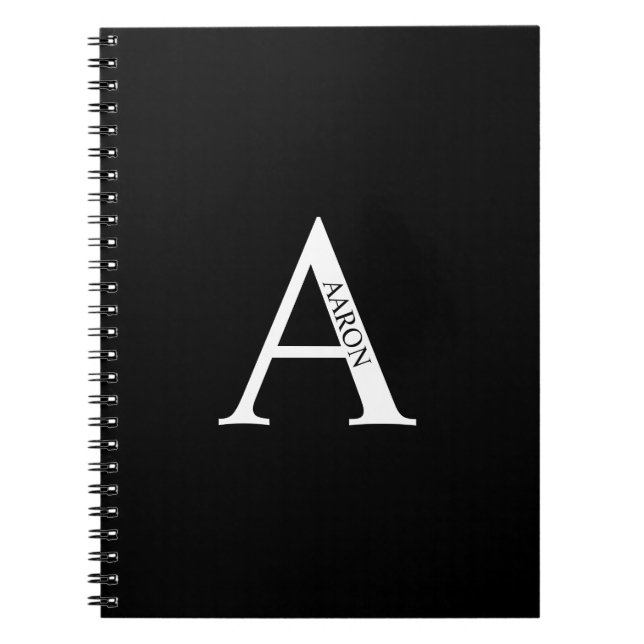 Espiral Caderno Personalizado com Monograma e Nome (Frente)