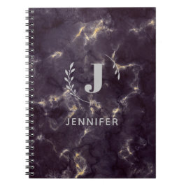Espiral Caderno Personalizado com Monograma em Mármore com