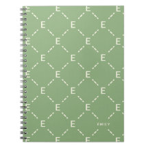 Caderno Personalizado com Monograma em Padrão Geom