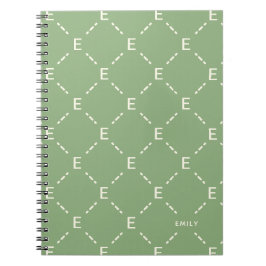 Espiral Caderno Personalizado com Monograma em Padrão Geom