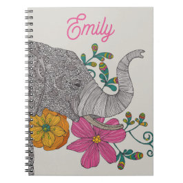 Espiral Caderno Personalizado com Nome de Elefante