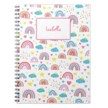 Caderno Personalizado Com Nome Design Arco-Íris pa