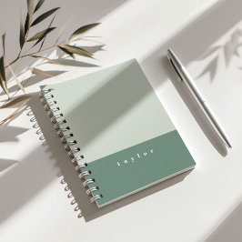 Espiral Caderno Personalizado com Nome e Bloco de Cor em V