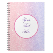 Caderno Personalizado com Nome e Brilho Rosa Fofo