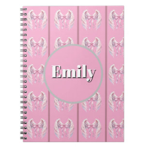 Espiral caderno personalizado com nome e laço