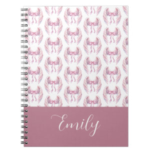 Espiral caderno personalizado com nome e laço