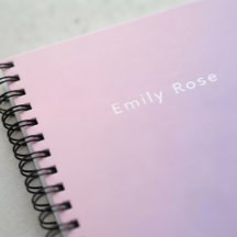 Caderno Personalizado com Nome Rosa Roxo