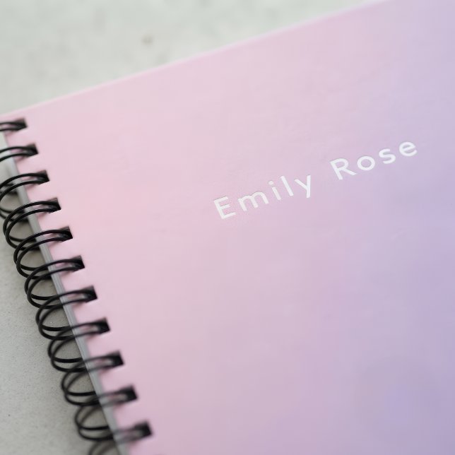Espiral Caderno Personalizado com Nome Rosa Roxo (Criador carregado)
