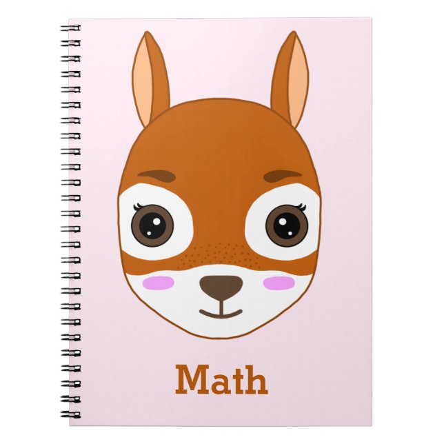 Espiral Caderno Personalizado com Padrão de Esquilo (Frente)