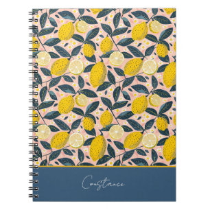 Espiral Caderno Personalizado com Padrão de Limão