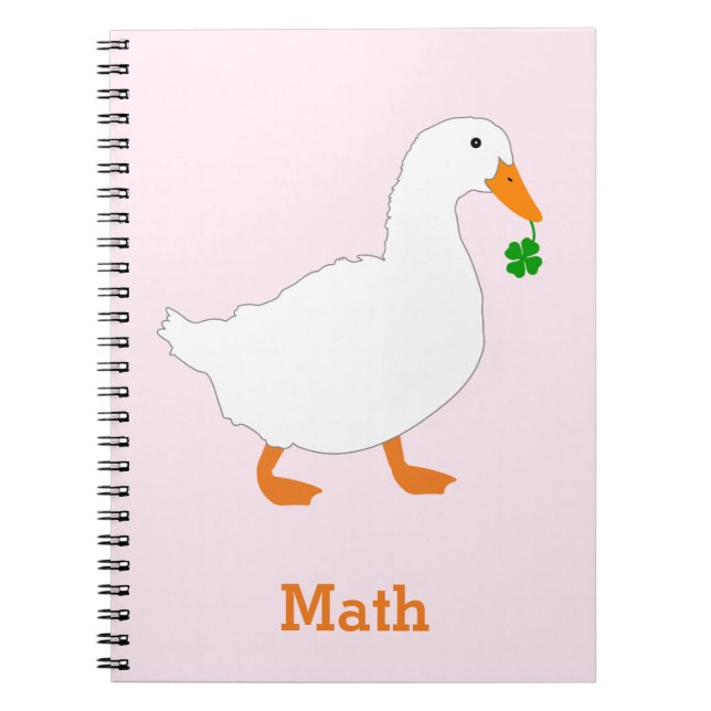 Espiral Caderno Personalizado com Padrão de Pato (Frente)