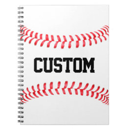 Espiral Caderno Personalizado com Pontadas de Beisebol