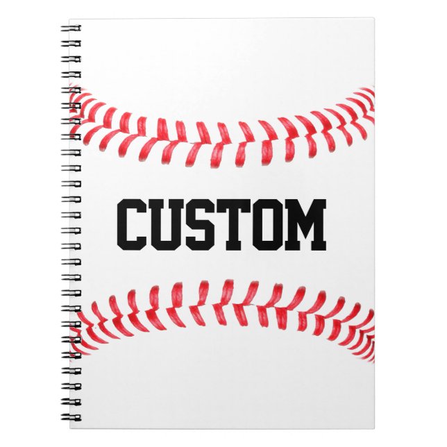 Espiral Caderno Personalizado com Pontadas de Beisebol (Frente)