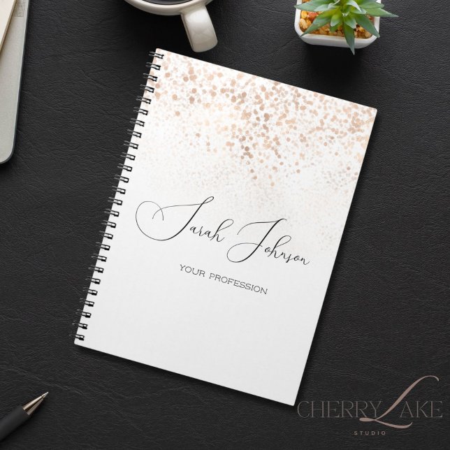 Espiral Caderno Personalizado com Purpurina Dourada (Criador carregado)